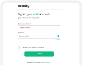sign up and create workspace